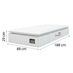 Cama Box Baú Colchão Solteiro Espuma D33 Vangogh Pillow Top 88x188x70cm Hellen - Suporta até 120kg por Pessoa — foto 5