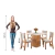 Imagem do Conjunto de Mesa Sala de Jantar Quadrada 0,90m 4 Cadeiras Lord Madeirado Veludo Viero