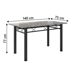 Conjunto Sala De Jantar Mesa Tampo Granito 1,40m Com 6 Cadeiras Diana Artefamol — foto 3