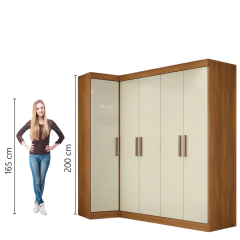 Quarto Modulado de Canto Madrid com 5 Portas e 2 Gavetas Maxel — foto 10