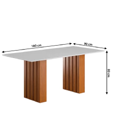 Conjunto de Mesa Sala de Jantar Ripada Tampo com Vidro Santiago 1,80m 6 Cadeiras Grécia Dobuê — foto 11