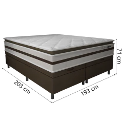 Cama Box Baú Casal King Gazin Colchão Molas Ensacadas Pillow Top Love Story 193x203x71cm Branco — foto 4