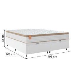 Cama Box Baú Colchão Casal King Molas Ensacadas Real 193x203x68cm Inducol — foto 4