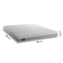 Cama Box Casal Desmontável Com Colchão de Espuma D33 Millenium Pillow Top 138x188x50cm Bege / Branco — foto 4