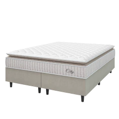 Cama Box Colchão Casal Queen Molas Ensacadas City Pillow Top 158x198x61cm Hellen — foto 1