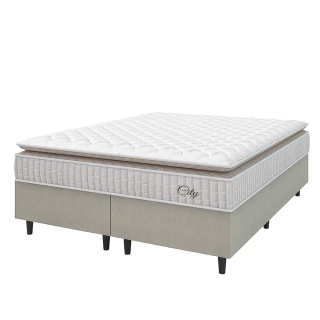 Cama Box Colchão Casal Queen Molas Ensacadas City Pillow Top 158x198x61cm Hellen