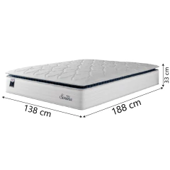 Cama Box Baú Casal Colchão Molas Ensacadas Com Pillow Sevilha 138x188x74cm Branco/Cinza Hellen — foto 4