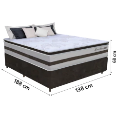Cama Box Casal 1,38m Colchão Molas Ensacadas 30cm Love Story 138x188x68cm — foto 3