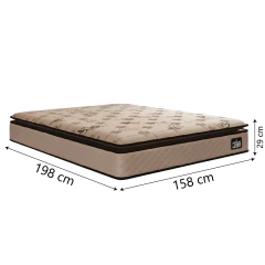 Cama Box Baú Casal Queen Colchão Espuma D33 Pillow Top Van Gogh 158x198x70cm Suede Marrom Hellen — foto 4
