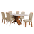 Conjunto de Mesa Sala de Jantar Tampo com Vidro 1,80m 6 Cadeiras Grécia Dobuê