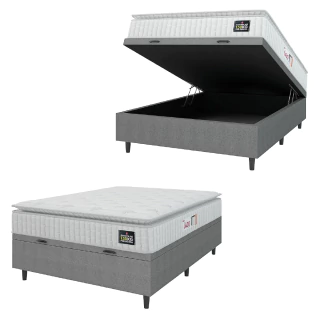 Cama Box Baú Colchão Casal Espuma D45 Lazio Pillow Top 138x188x70cm Hellen