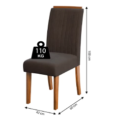 Conjunto de Mesa Sala de Jantar Tampo com Vidro 1,60m 6 Cadeiras Grécia Dobuê — foto 10
