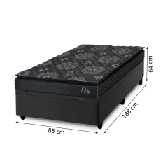 Cama Box Baú Solteiro Colchão Com Molas Ensacadas City Pillow Top 88x188x64cm Hellen — foto 4