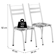 Conjunto de Mesa Sala De Jantar Leia 1,20m Com 4 Cadeiras Granito Tubular Artefamol — foto 5