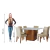 Imagem do Conjunto Sala de Jantar Mesa Quadrada Montevideo 1,36m 6 Cadeiras Creta Dobuê