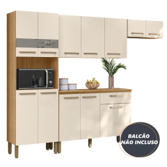 Armário de Cozinha Compacta 9 Portas 2,50m Versalhes Kit's Paraná — foto 12