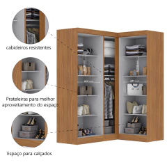 Quarto Modulado de Canto Madrid com 5 Portas Maxel — foto 4