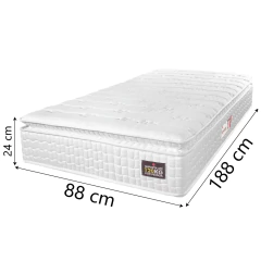 Colchão Solteiro Espuma D33 Pillow Top Van Gogh 88x188x24cm Branco Hellen - Suporta Até 120 Kg — foto 2