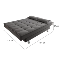 Sofá Cama 3 Lugares 1,84m Andradas Veludo Suede Cinza Mamflex — foto 4