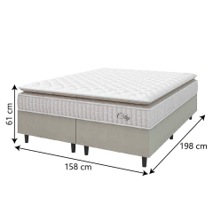 Cama Box Colchão Casal Queen Molas Ensacadas City Pillow Top 158x198x61cm Hellen — foto 3