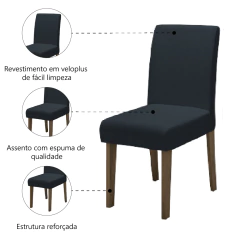 Conjunto Com 2 Cadeiras Estofada Sala de Jantar Trieste Siena Dobuê — foto 3