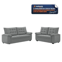 Conjunto de Sofá 2 e 3 Lugares Bertioga Veludo Luizzi — foto 4