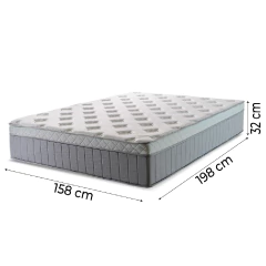 Cama Box Baú Casal Queen Colchão Molas Ensacadas Ômega 158x198x73cm Cinza / Branco Hellen — foto 5