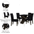 Conjunto Mesa Preto Dubai 1,35m Mdf Com 4 Cadeiras Castanho - loja online
