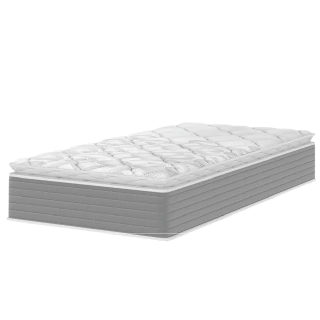 Colchão Solteiro Molas Ensacadas Pillow Top Martino 88x188x25cm Marrom/Branco Umaflex