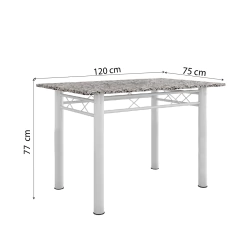 Conjunto De Mesa Sala de Jantar Com 4 Cadeiras Leia Tubular Granito 1,20m Artefamol — foto 3