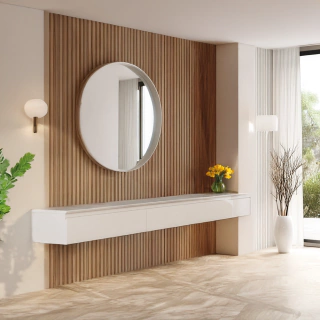 Aparador Suspenso para Hall de Entrada 3 Gavetas 1,80m Aspen Off White EDN