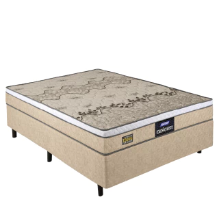Cama Box Casal Colchão Espuma D33 Fort Gazin 138x188x59cm - Suporta até 150kg por Pessoa