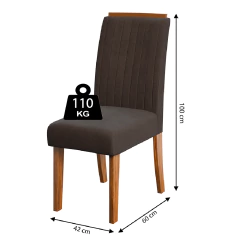 Conjunto de Mesa Sala de Jantar Tampo com Vidro 1,80m 6 Cadeiras Grécia Dobuê — foto 10