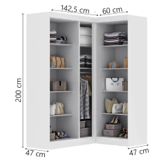 Quarto Modulado de Canto Madrid com 5 Portas Maxel — foto 8