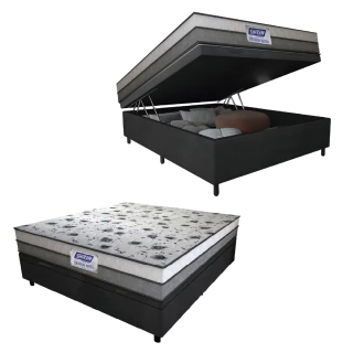 Cama Box Baú Casal Colchão Espuma D33 Fort 138x188x62cm Gazin - Suporta até 150kg po