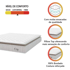 Colchão Casal King Molas Ensacadas City Pillow Top 193x203x23cm Helle — foto 3