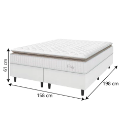 Cama Box Colchão Casal Queen Molas Ensacadas City Pillow Top 158x198x61cm Hellen — foto 3