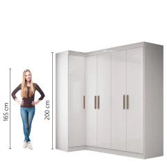 Quarto Modulado de Canto Madrid com 5 Portas e 2 Gavetas Maxel — foto 5