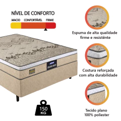 Cama Box Casal Colchão Espuma D33 Fort Gazin 138x188x59cm - Suporta até 150kg por Pessoa — foto 4