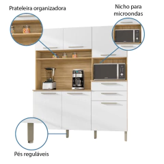 Armário de Cozinha Completa Montesa 6 Portas 2 Gavetas — foto 5