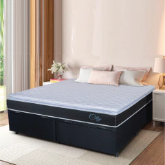 Cama Box Baú Casal Queen Colchão C/ Molas Ensacadas City Pillow Top 158x198x64cm Hellen — foto 2