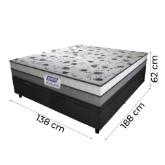 Cama Box Baú Casal Colchão Espuma D33 Fort 138x188x62cm Gazin - Suporta até 150kg po — foto 4