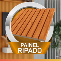 Painel para TV até 75 Polegadas 2,25x2,40m Ripado com Nicho Arbo Cedro/Off White EDN — foto 5