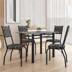 Conjunto Sala De Jantar Mesa Tampo Granito 1,20m Com 4 Cadeiras Diana Artefamol — foto 2