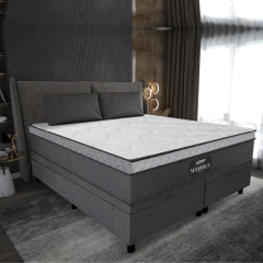 Cama Box Baú Casal Queen Colchão Gazin Maximus Molas Ensacadas 158x198x65cm — foto 5