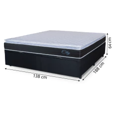 Cama Box Baú Casal Colchão Com Molas Ensacadas City Pillow Top 138x188x64cm Hellen — foto 4