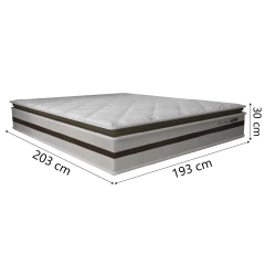 Cama Box Baú Casal King Gazin Colchão Molas Ensacadas Pillow Top Love Story 193x203x71cm Branco — foto 5