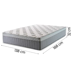 Cama Box Baú Casal Colchão Molas Ensacadas Ômega 138x188x73cm Cinza / Branco Hellen - Suporta até 11 — foto 5