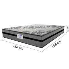 Colchão Casal Gazin Com Molas Ensacadas Rubi 138x188x32cm Cinza/Preto - Suporta Até 120Kg Por Pessoa — foto 2