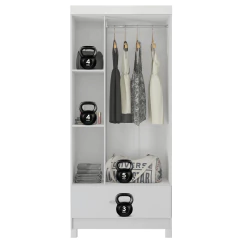 Guarda Roupas Solteiro 3 Portas 1 Gaveta Branco Prince Demóbile — foto 6